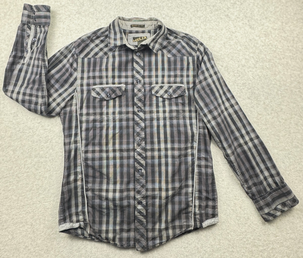 Helix Athletic Men's Long Sleeve Western Shirt Pearl Snap Button Up Size S